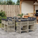 vidaXL 9-delige Tuinset poly rattan zwart