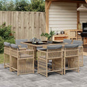 vidaXL 9-delige Tuinset poly rattan zwart