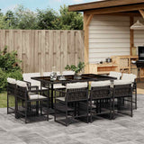 vidaXL 9-delige Tuinset poly rattan zwart