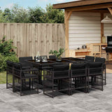 vidaXL 9-delige Tuinset poly rattan zwart