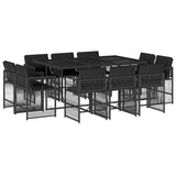 vidaXL 9-delige Tuinset poly rattan zwart