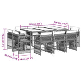 vidaXL 9-delige Tuinset poly rattan zwart