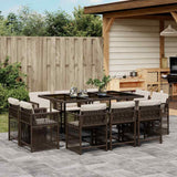 vidaXL 9-delige Tuinset poly rattan zwart