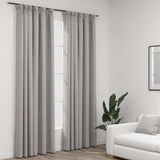 vidaXL Linen-Look Blackout Curtains with Hooks 2 pcs 140x175 cm Black