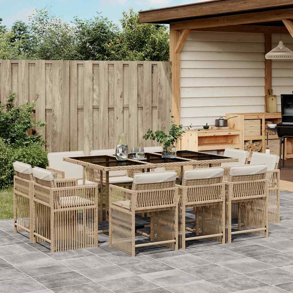 vidaXL 9-delige Tuinset poly rattan zwart