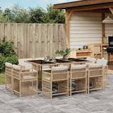 vidaXL 9-delige Tuinset poly rattan zwart