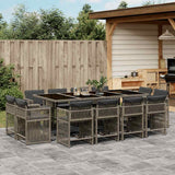 vidaXL 9-delige Tuinset poly rattan zwart
