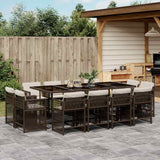 vidaXL 9-delige Tuinset poly rattan zwart
