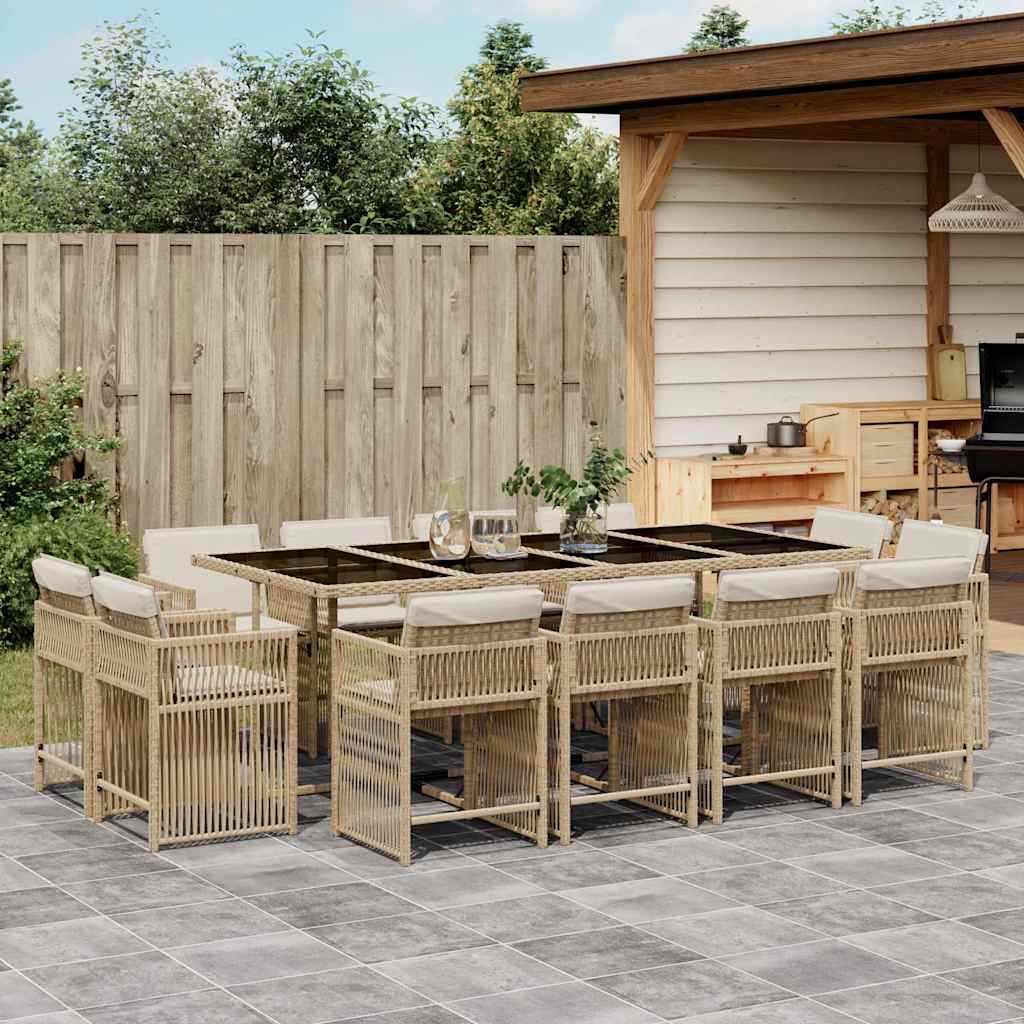 vidaXL 9-delige Tuinset poly rattan zwart