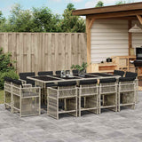 vidaXL 9-delige Tuinset poly rattan zwart