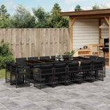 vidaXL 9-delige Tuinset poly rattan zwart
