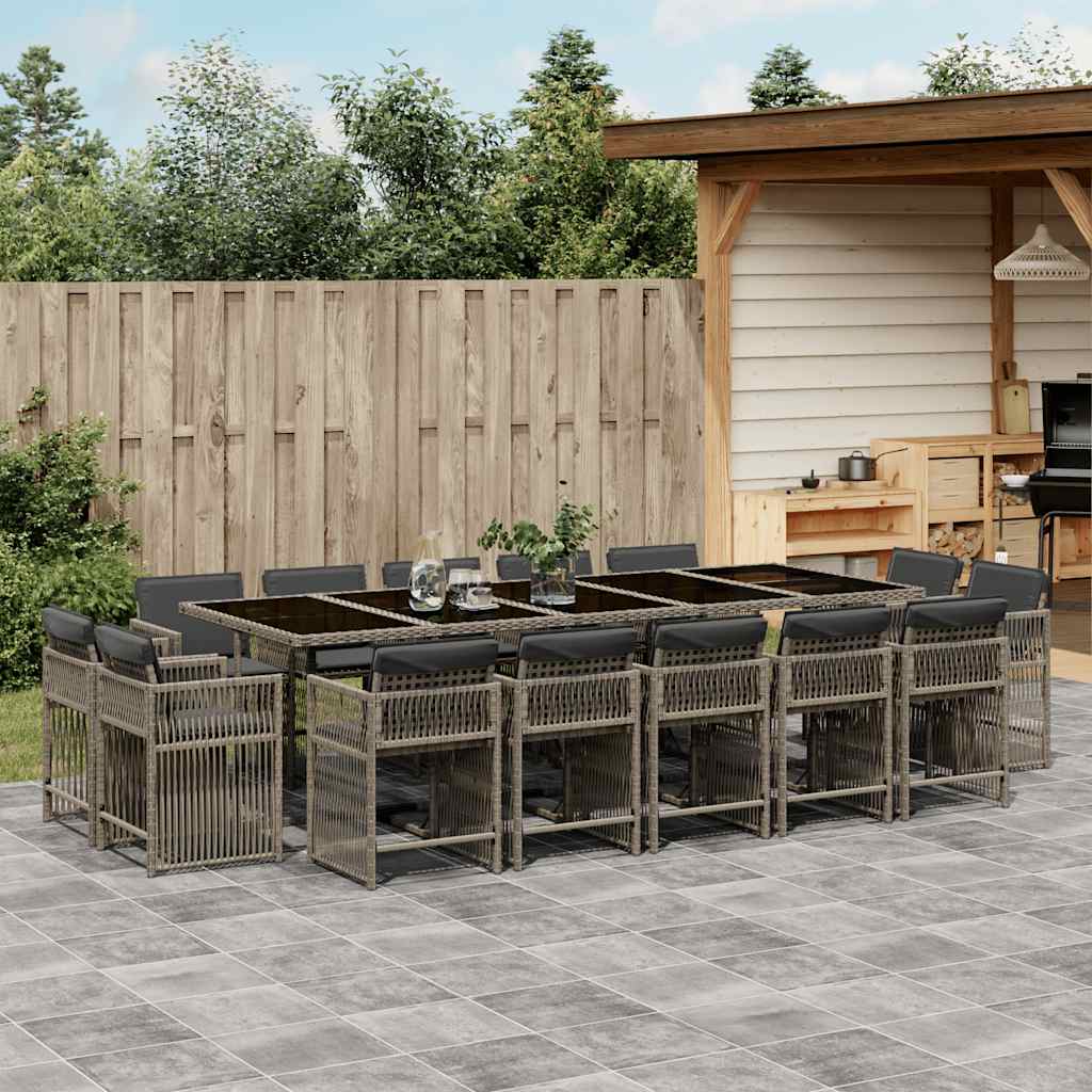 vidaXL 9-delige Tuinset poly rattan zwart