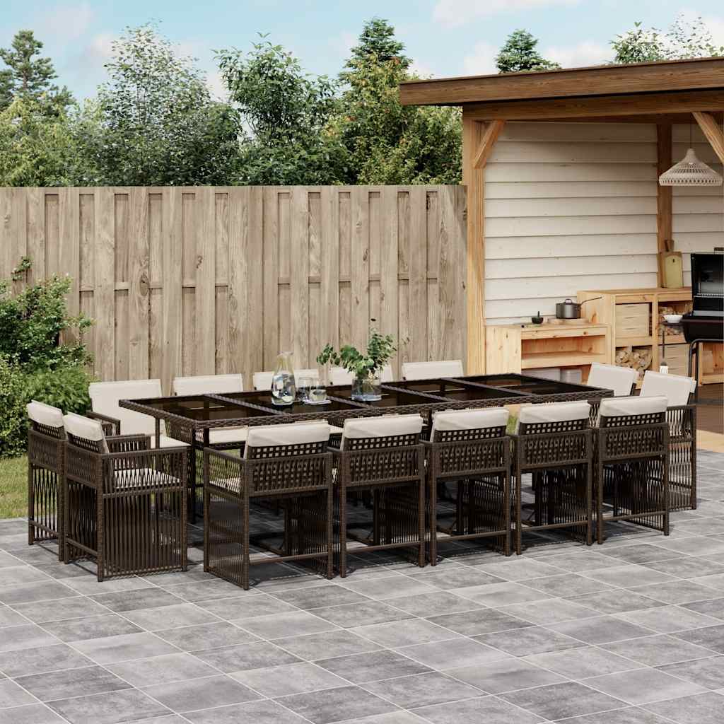 vidaXL 9-delige Tuinset poly rattan zwart