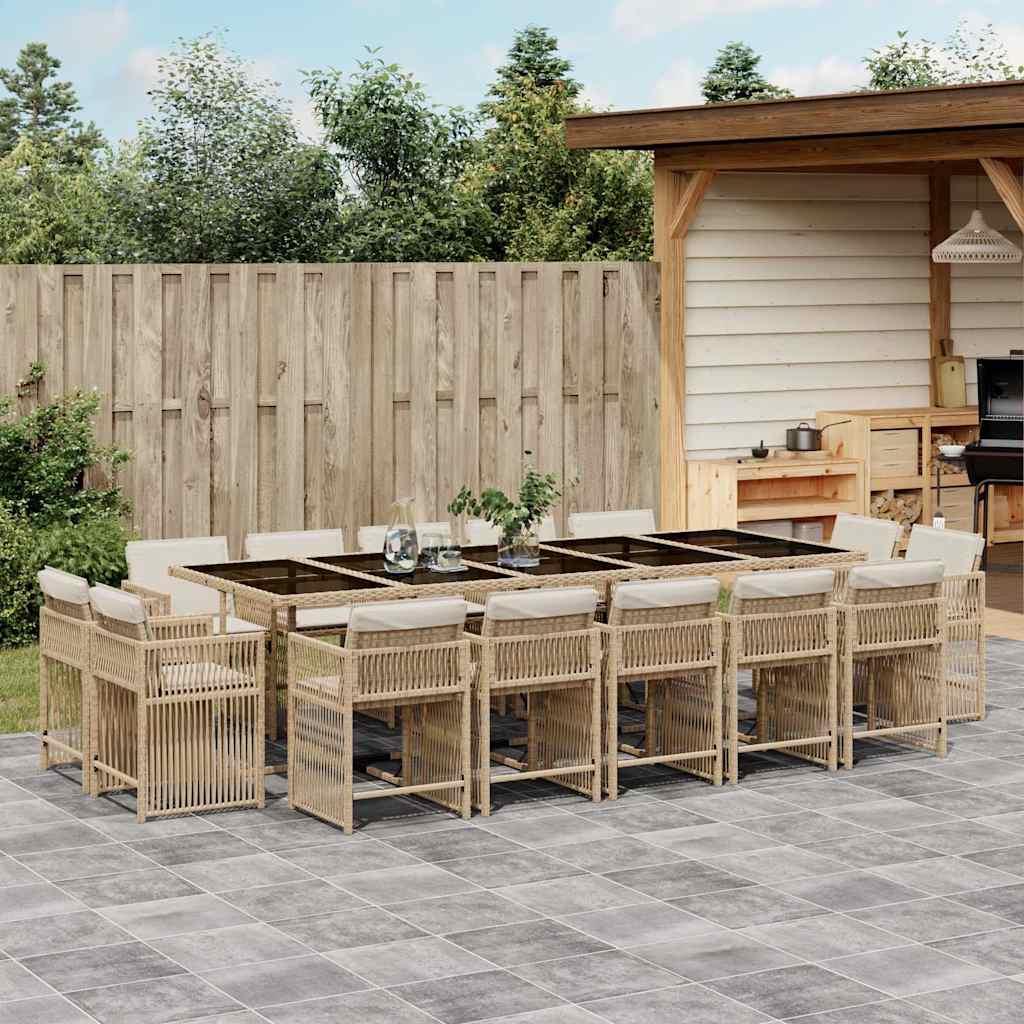 vidaXL 9-delige Tuinset poly rattan zwart