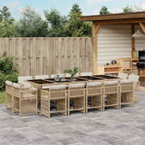 vidaXL 9-delige Tuinset poly rattan zwart