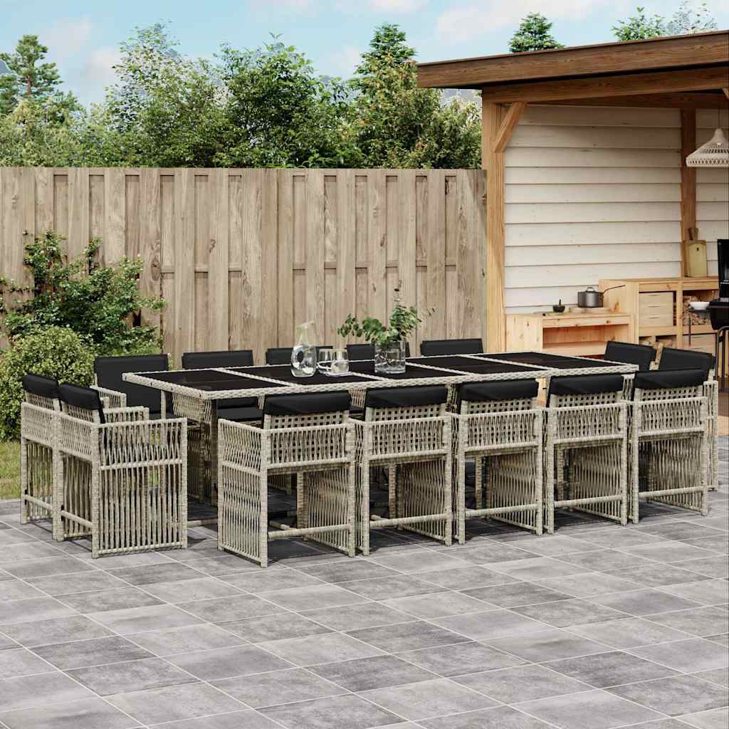 vidaXL 9-delige Tuinset poly rattan zwart