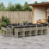 vidaXL 9-delige Tuinset poly rattan zwart