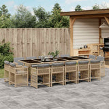 vidaXL 9-delige Tuinset poly rattan zwart