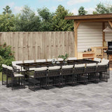 vidaXL 9-delige Tuinset poly rattan zwart