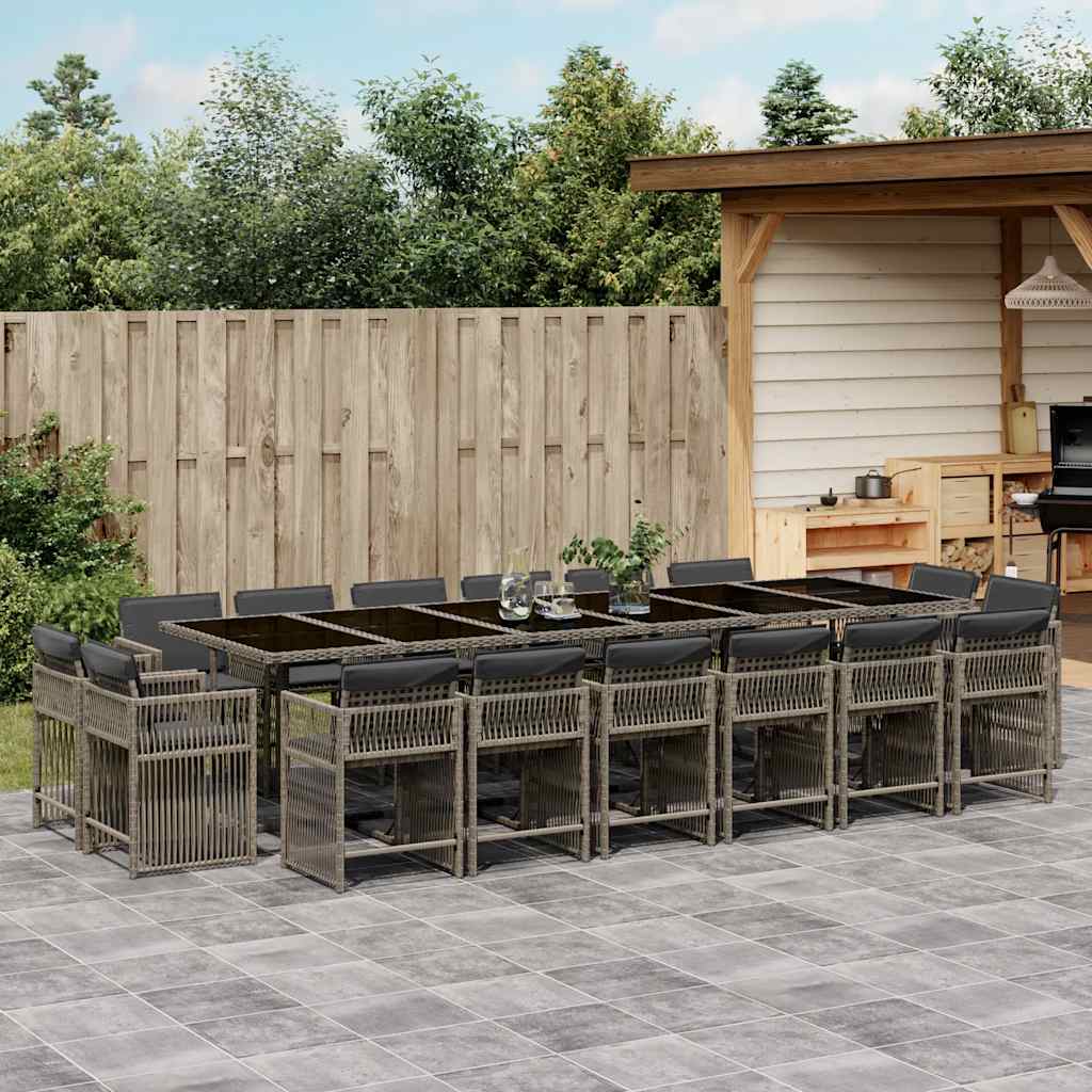 vidaXL 9-delige Tuinset poly rattan zwart