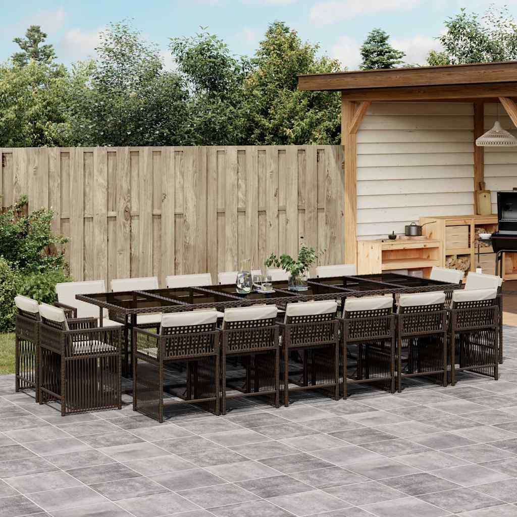 vidaXL 9-delige Tuinset poly rattan zwart