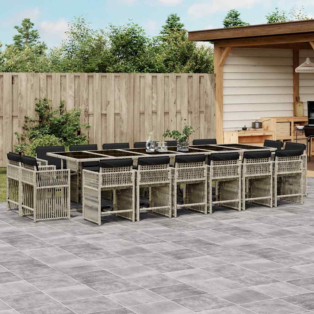 vidaXL 9-delige Tuinset poly rattan zwart