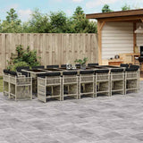 vidaXL 9-delige Tuinset poly rattan zwart
