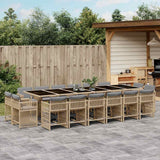 vidaXL 9-delige Tuinset poly rattan zwart