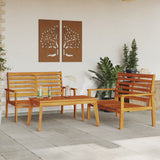 vidaXL 4-delige Loungeset massief acaciahout