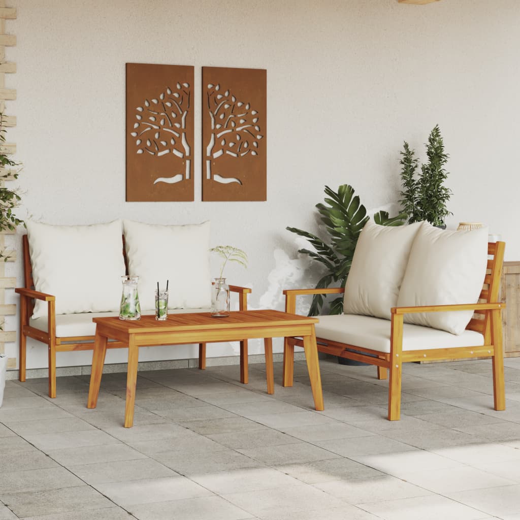 vidaXL 4-delige Loungeset massief acaciahout