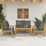 vidaXL 4-delige Loungeset massief acaciahout