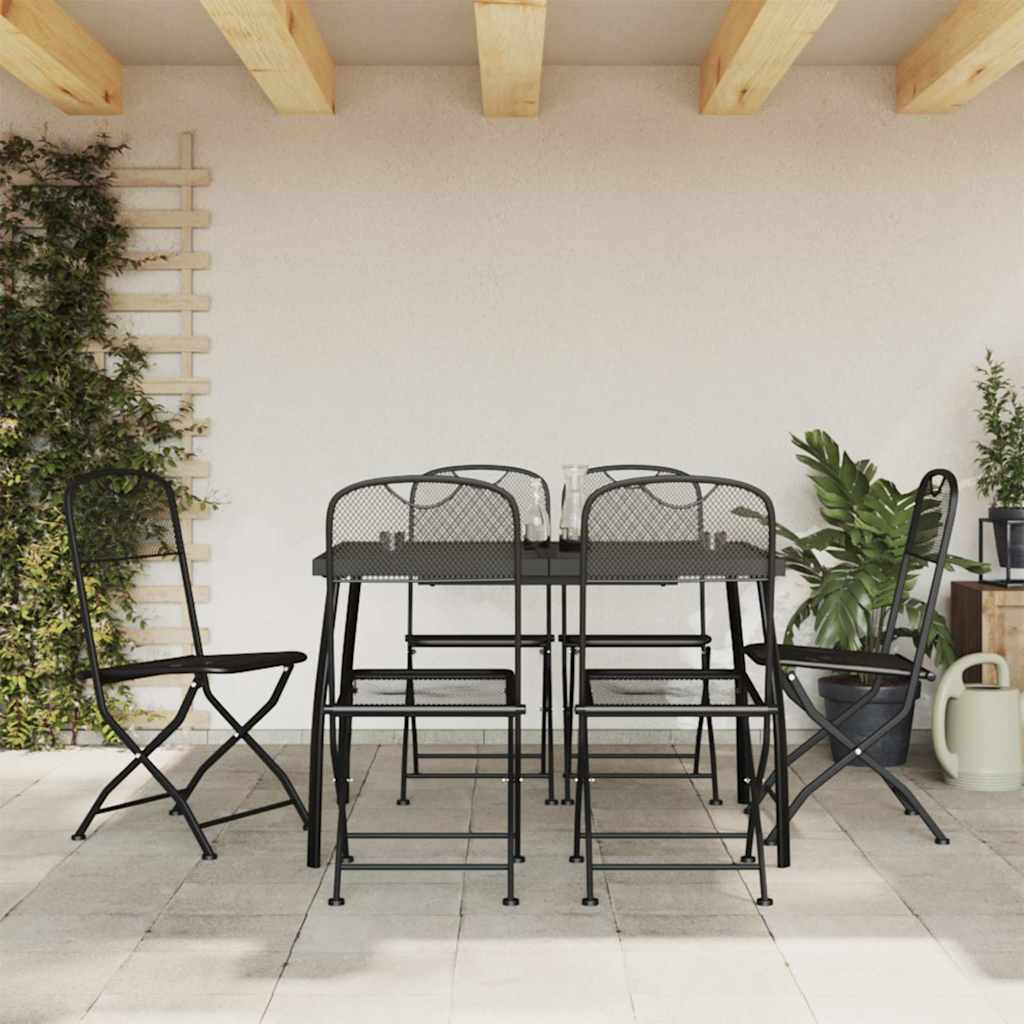 vidaXL 3-Piece Garden Dining Set Mesh Anthracite