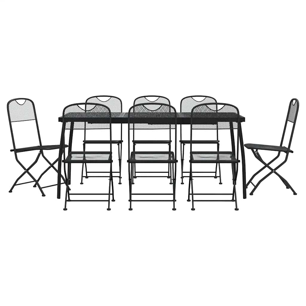 vidaXL 3-Piece Garden Dining Set Mesh Anthracite