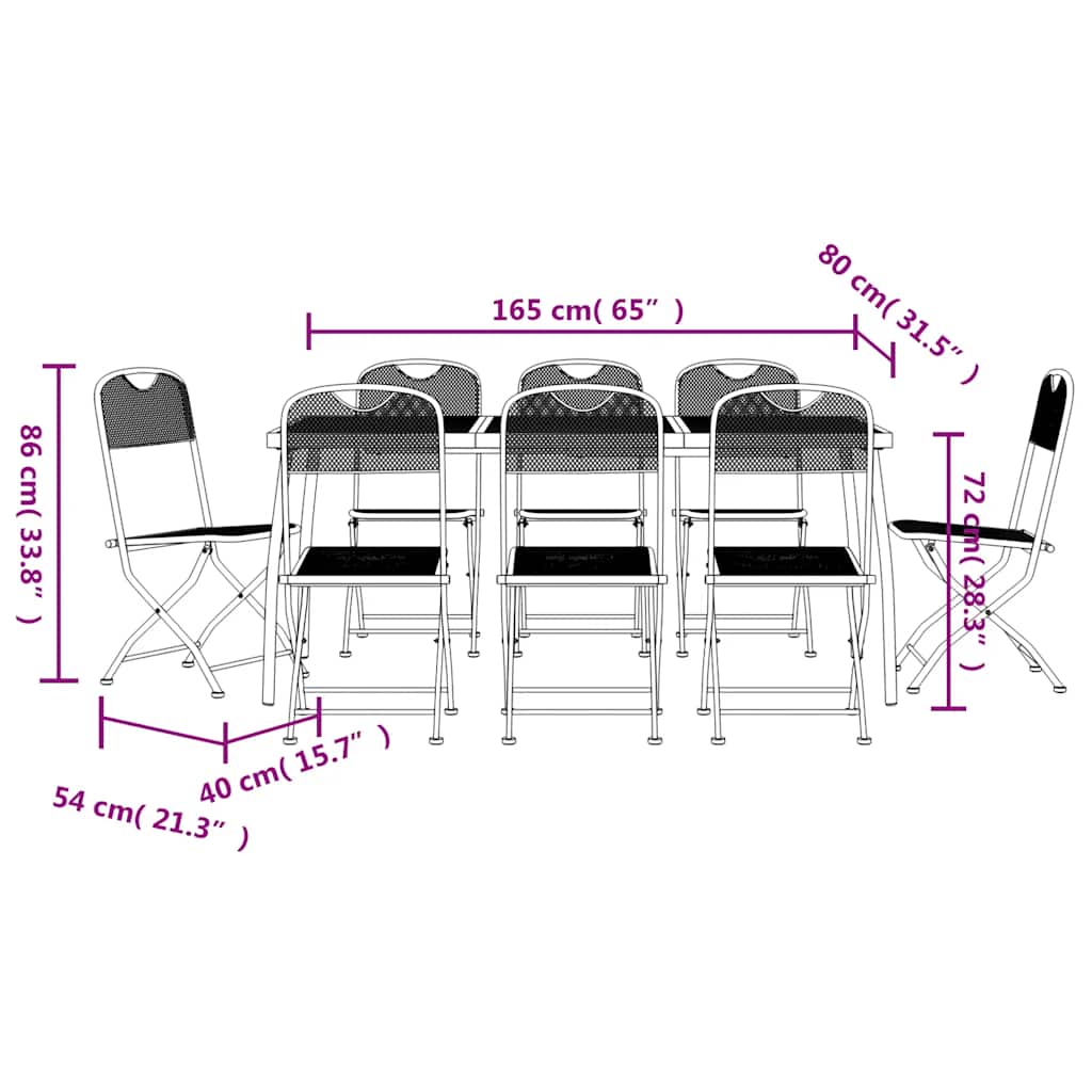 vidaXL 3-Piece Garden Dining Set Mesh Anthracite