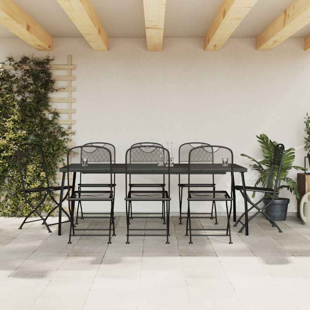 vidaXL 3-Piece Garden Dining Set Mesh Anthracite