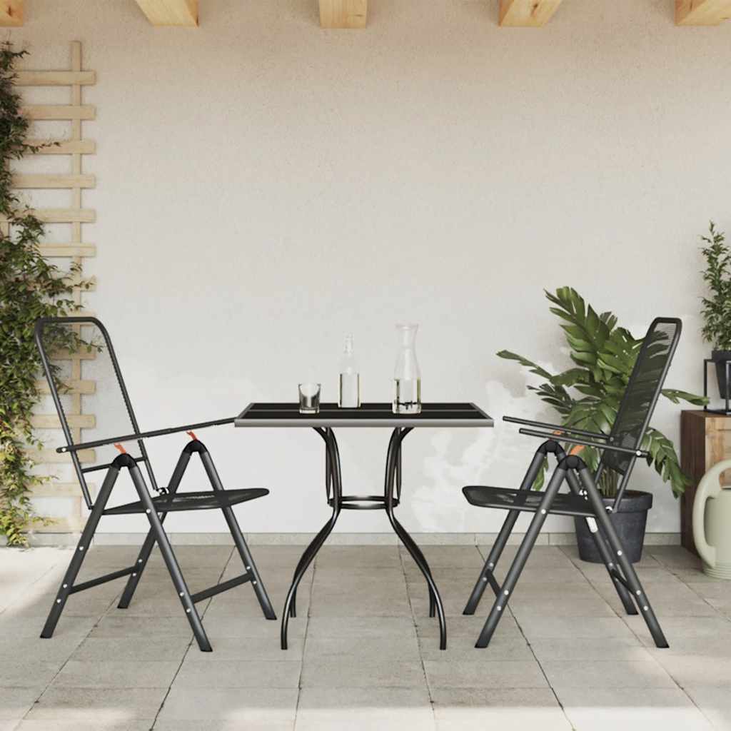 vidaXL 3-delige Tuinset metaal gaas antracietkleurig