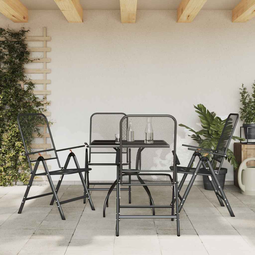 vidaXL 3-delige Tuinset metaal gaas antracietkleurig