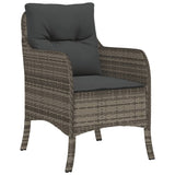vidaXL 3-delige Tuinset met kussens poly rattan zwart