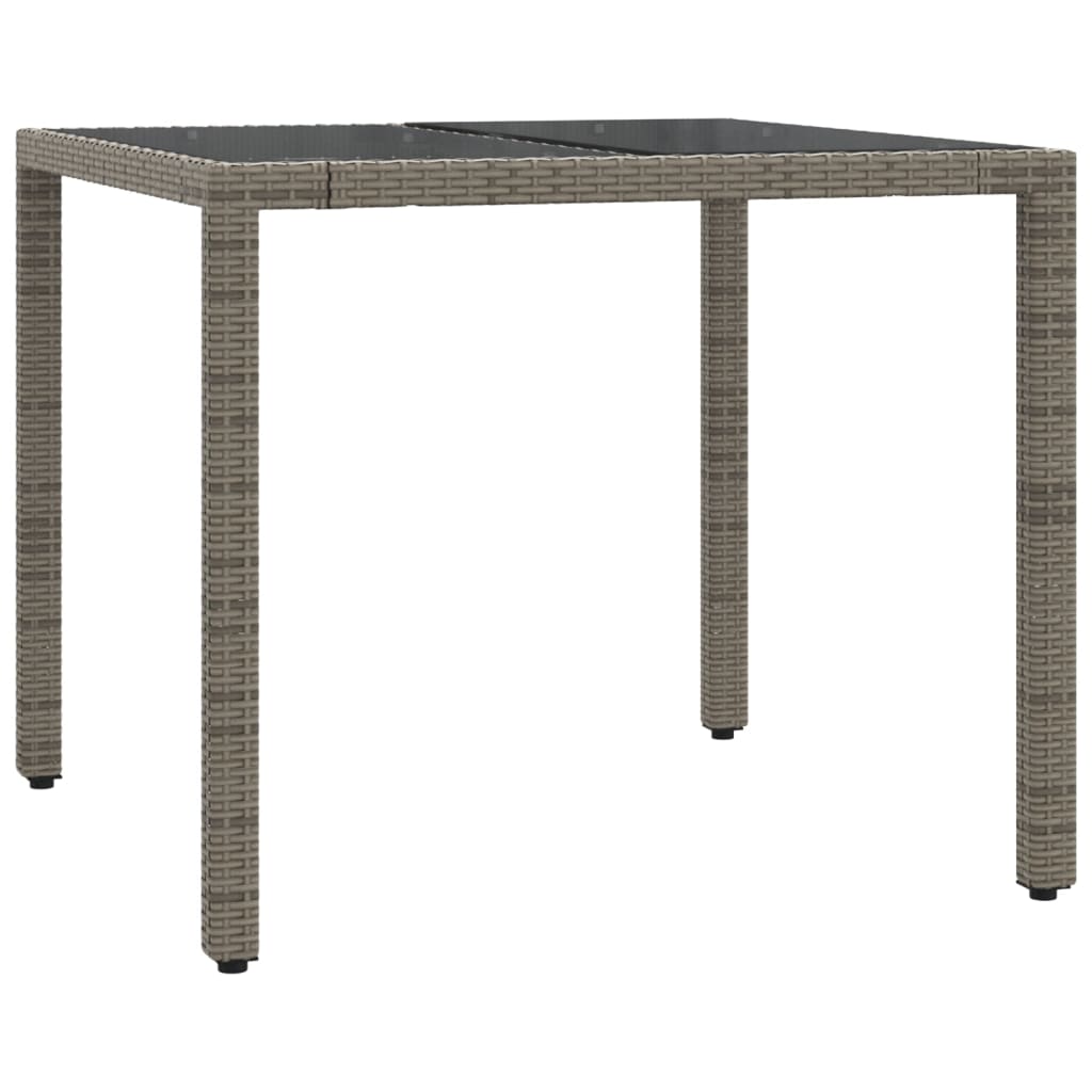 vidaXL 3-delige Tuinset met kussens poly rattan zwart