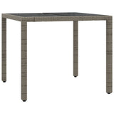 vidaXL 3-delige Tuinset met kussens poly rattan zwart