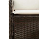vidaXL 3-delige Tuinset met kussens poly rattan bruin