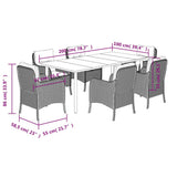 vidaXL 3-delige Tuinset met kussens poly rattan bruin