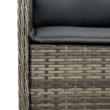vidaXL 3-Piece Garden Lounge Set with Cushions Poly Rattan Grey