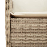vidaXL 3-delige Tuinset met kussens poly rattan beige