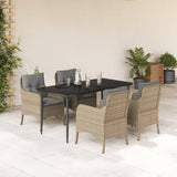 vidaXL 3-delige Tuinset met kussens poly rattan beige
