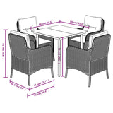 vidaXL 3-delige Tuinset met kussens poly rattan beige