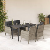 vidaXL 3-Piece Garden Lounge Set with Cushions Poly Rattan Light Grey