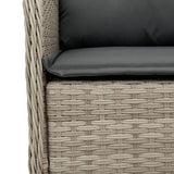 vidaXL 3-Piece Garden Lounge Set with Cushions Poly Rattan Light Grey