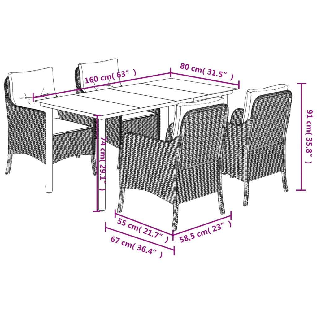 vidaXL 3-Piece Garden Lounge Set with Cushions Poly Rattan Light Grey