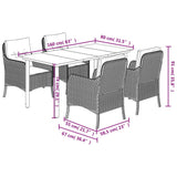 vidaXL 3-Piece Garden Lounge Set with Cushions Poly Rattan Light Grey
